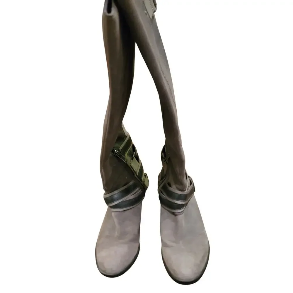 Sorel Lolla Tall Riding Boots - Quarry Gray Nubuck Leather - Size 9.5